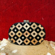 Wooden and Resin Mix Clutch Purse for Women, Eco-Friendly Shoulder Bag