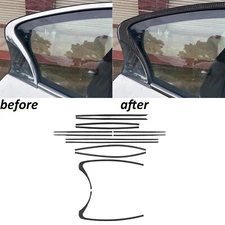 14Pcs Real Carbon Fiber Exterior Door Window Trim Strips For Infiniti Q50 14-20