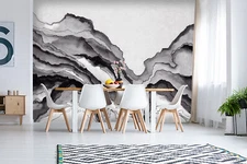 3D Black White Marble Self-adhesive Removeable Wallpaper Wall Mural Sticker 85