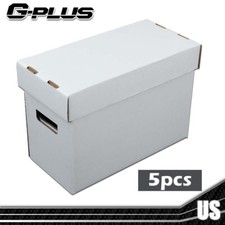 5 Pack Short Cardboard Comic Book Storage Box White - Holds 150-175 Comics