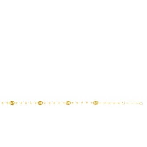14k Gelbgold 10" Puffed Anker Mariner Gliederkette Fußkettchen Armband 4 mm 1,7 gr - Bild 7 von 10