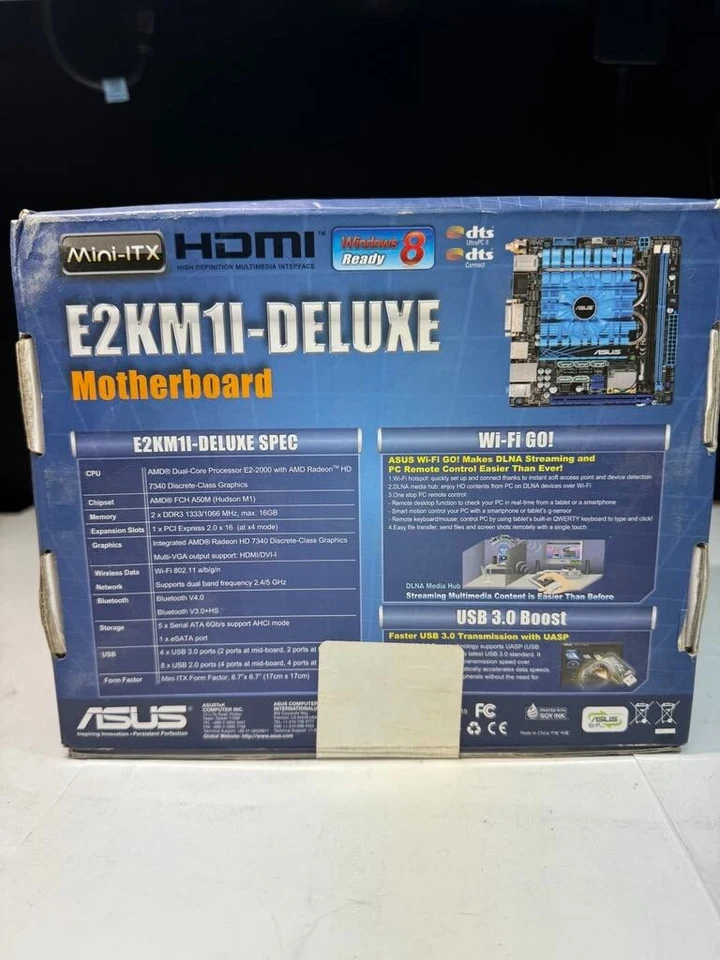 Asus 90MB0E40-M0AAY0 E2KM1I-DELUXE Mini-ITX AMD E2-2000 DDR3 Intel Motherboard - Image 2 of 4