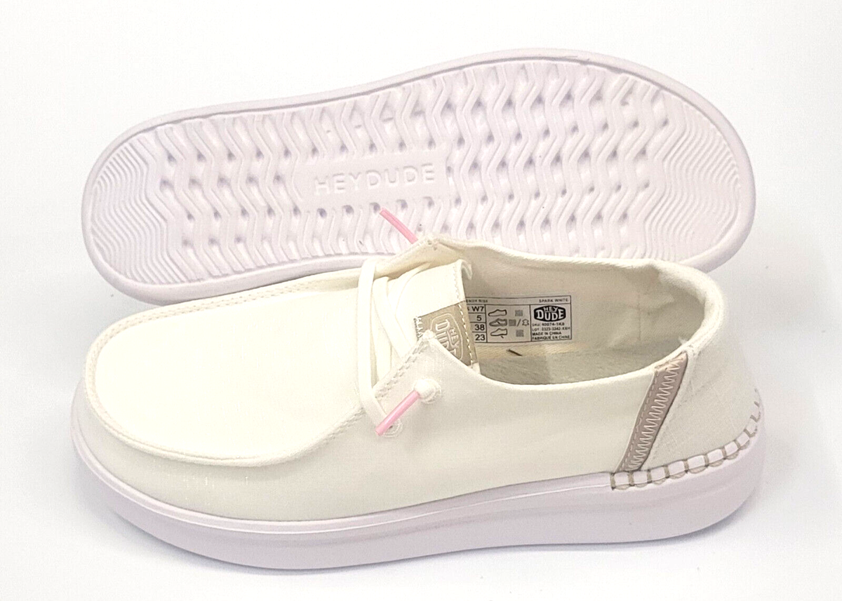 Y  Hey Dude Womens Wendy Rise Spark White 9 | eBay