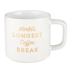 Signature Stackable Stoneware 14 OZ Unique Mugs 3.5 in H Coffee Break Pack of 2