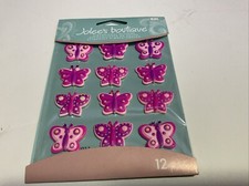 Jolees Butterfly Stickers 1   12-Pink Purple Butterflies Card Scrapbook