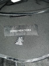 NWT BY JONES NEW YORK WOMENS SIZE S/P BLACK MID-LENGTH ZIP FRONT HOODED COAT
