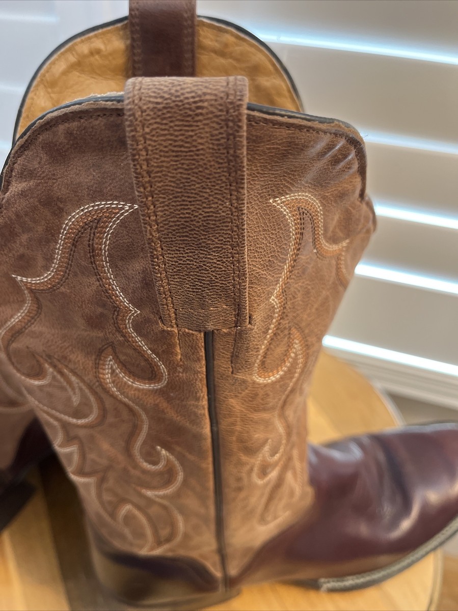 bottes santiags rudel cuir d'autruche et cuir camel pointure usa 5