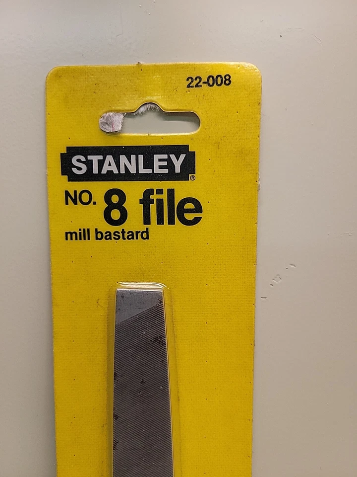 Stanley 8" Flat File Mill Bastard Handle 22-008 Hardened Steel #8 New Old Stock - Image 2 of 4