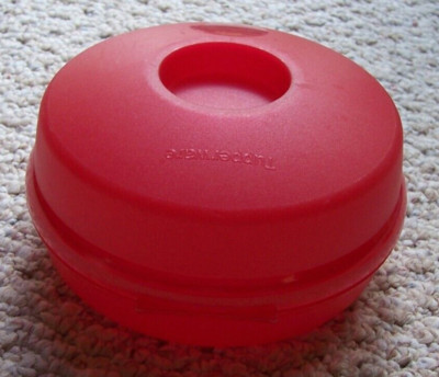 Tupperware Salad or Bagel Red Holder #4440A No Dressing or Cream Cheese Cup