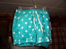 WONDER NATION GIRLS CASUAL SHORTS WHITE DOT DESIGN SIZE LARGE 10-12 GREEN NEW