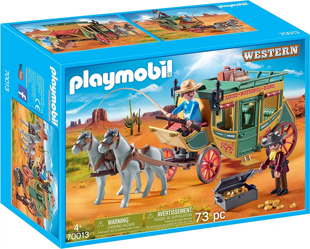 Playmobil Western Diligence du Far-West 70013 Cowboy Calèche