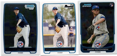 (56) 2012 Bowman Bow Chrome Prospect Drew Hutchison TORONTO BLUE JAYS RC Lot P