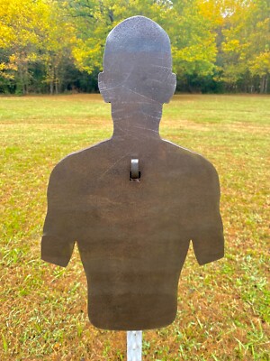 3/8'' AR500 12''x20'' Combatant Silhouette Steel Shooting Target w/ T-Post Hook