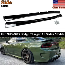 GT Style Side Skirt Extrnsions For 2015-2024 Dodge Charger Widebody SRT Glossy