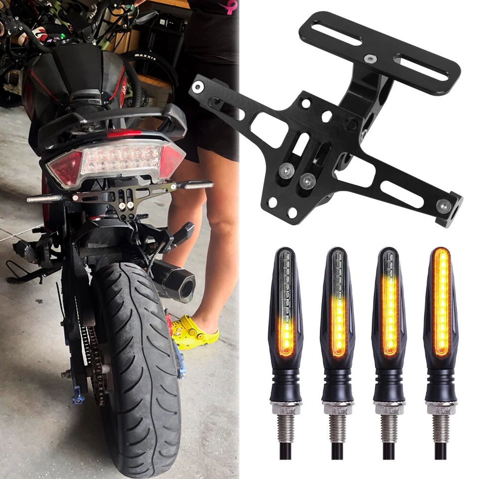 For Honda CRF250 CRF300L CRF450L Fender License Plate Holder Bracket Turn Signal - Image 2 of 4