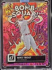 2022 Panini Donruss - Bomb Squad Pink Fireworks Refractor BS-8 Mike Trout (R35)