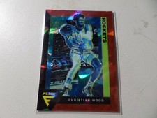 2020-21 Panini Flux Red Cracked Ice Christian Wood #61 Rockets