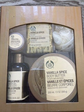 The Body Shop Vanilla Spice Shower Gel /Butter/ Loofa/Lip Balm/Soap 5PC Discont