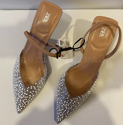ZARA NEW WOMAN SS25 BEIGE HIGH-HEEL SLINGBACK SHOES WITH ZARA NEW WOMAN SS25 BEIGE HIGH-HEEL SLINGBACK SHOES WITH