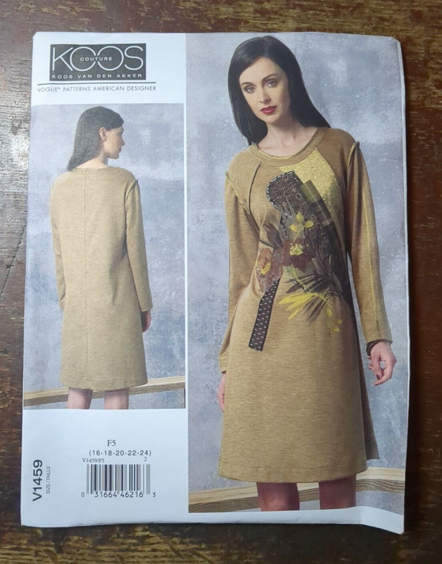 Vogue Pattern V1459 Sz 16-24 Koos van den Akker Designer Original Uncut