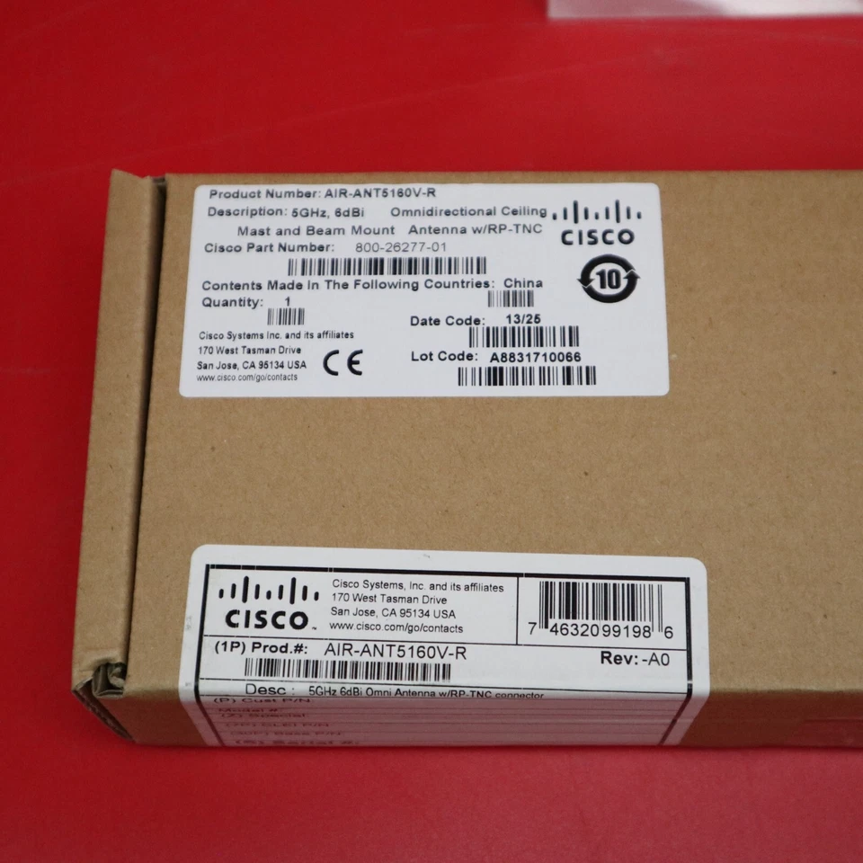 Cisco Air-ANT5160V-R 5GHz 6dBi Omnidirectional Antenna w/RP-TNC -N EW (SEALD) - Image 2 of 3