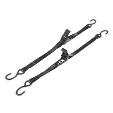 Boat Trailer Transom Ratchet Tie Down Straps 1"x5' 1763lbs with S Hook Black