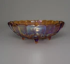 Vintage Indiana Glass Harvest Grape Amber Carnival Glass Large Oval Footed Bowl