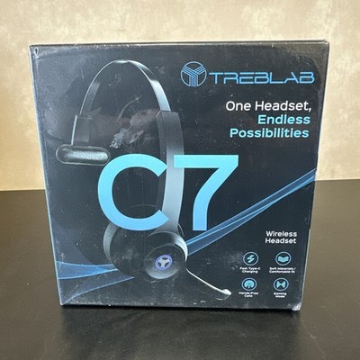 TREBLAB C7 - Single Ear Bluetooth Headset with Mic, 45H Playtime
