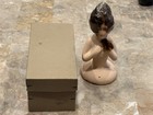 Antique 1920s Boudoir Half Doll German Chalkware Pin Cushion Brunette NIB — photo 1