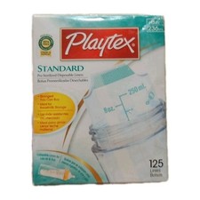 Playtex Standard 8 ounce Pre-Sterilized Disposable Bottle Liners 125 count NEW