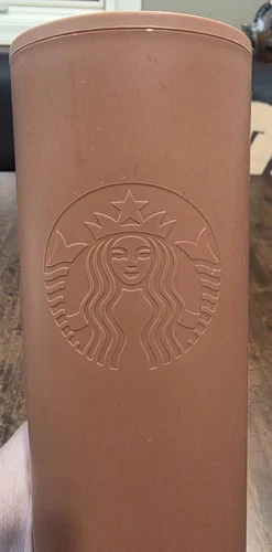 Starbucks 2024 Terracotta Brown Orange Recycled Plastic Triangle 16 oz Tumbler
