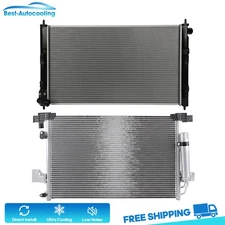 Aluminum Radiator And A/C Condenser For 2008 2009-2014 Mitsubishi Lancer 2.0L l4