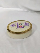 Framecraft brand Made in UK trinket box with needlepoint floral lid