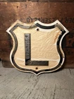 Vintage NOS Left Turn Road Sign Shield
