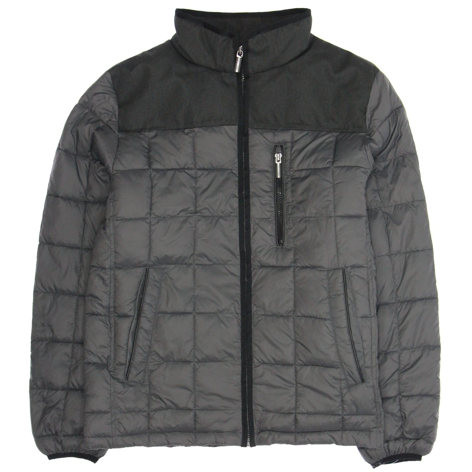 Rainforest Mens Insulated Jacket Graphite Nylon Quilted Puffer Full-Zip Outdoor