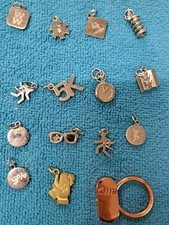 Weight Watcher Loss Milestone Award Charms Lot Of 14 Plus Charm Holder. USED