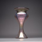 Vintage Art Glass Abelman Studio Iridescent Favrille Pulled Feather Vase Signed  — photo 4