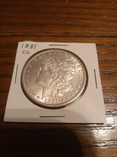 Extra Fine condition 1881 CC Morgan Silver Dollar in case