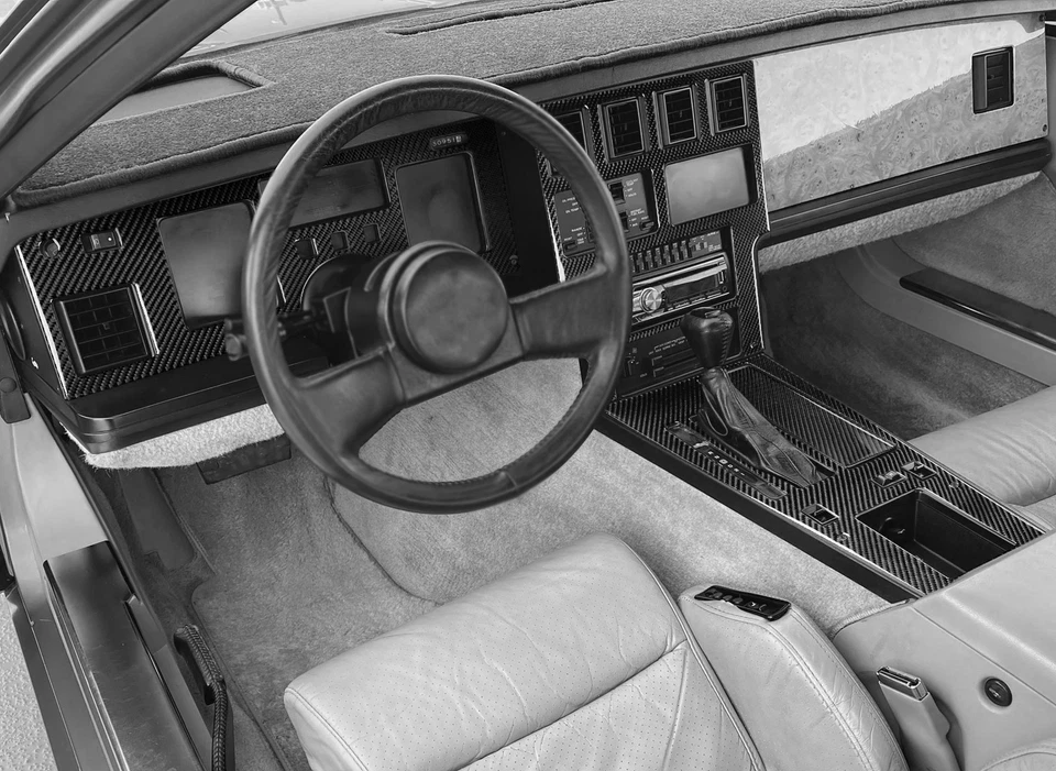 Kits completos de molduras interiores de fibra de carbono real de 7 piezas para Chevrolet Corvette C4 1983-89 Foto 2 de 4