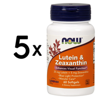 5 X NOW Foods Lutein & Zeaxanthin - 60 Softgels (366,63 Eur/Kg)