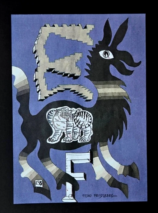 🔥 Pedro Friedeberg + signierter Druck gerahmt + fertig zum Aufhängen SURREAL BLACK PHOENIX - Bild 2 von 3