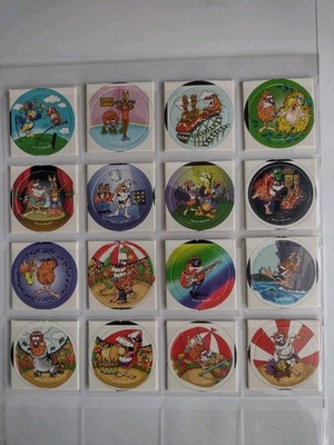 POG Waddingtons Cadbury Set 16 Pogs unpunched 1-16