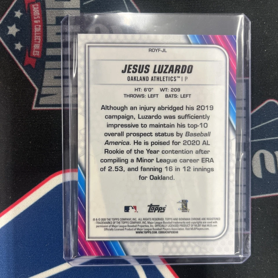2020 Bowman Chrome Jesus Luzardo #ROYF-JL Rookie RC Orange Refractor /25 - Image 2 of 2