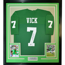 FRAMED Autographed/Signed MICHAEL VICK 33x42 Philadelphia Kelly Jersey BAS COA