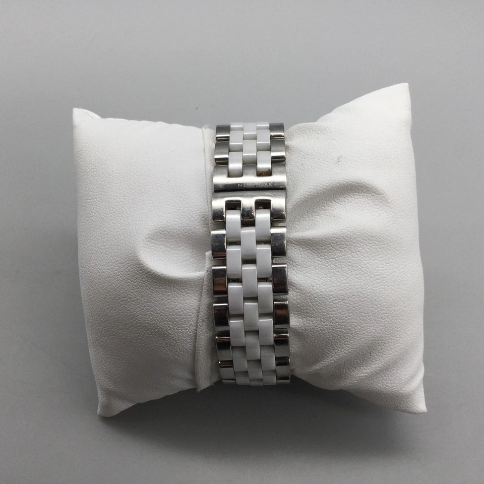 Reloj Anne Klein Diamante Mujer 34mm Cuadrante MOP Suizo MOP Día Fecha Batería Nueva 6" Foto 3 de 4