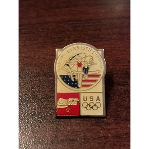 Vintage Coca-Cola Coke Olympics Team USA Gymnastics Event Lapel Hat Pin