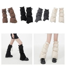 Winter Padded Puffer Leg Warmers for Women Adjustable Long Socks for Sports