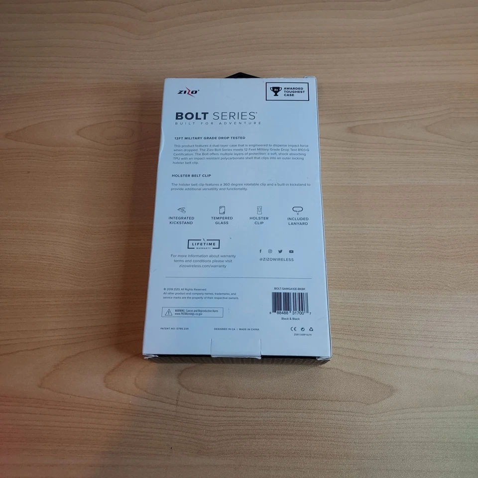 ZIZO Bolt Series Case / Holster / Glass for Samsung Galaxy A10e - Black / Red - Image 3 of 3