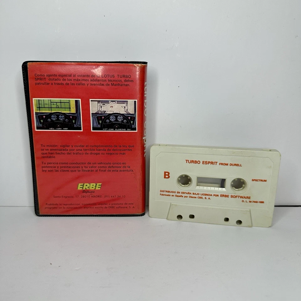 Turbo Esprit ZX Spectrum • Edición Española Erbe • Cassette Original 1986 Retro! - Imagen 2 de 4