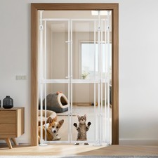 74.80-98.43'' Extra Tall Cat Gate, Adjustable 33.86 and 35.80" Wide, Transpa...